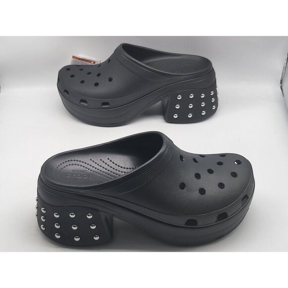 Crocs‎ Siren Studded Heel Clog Black Mens Size 12 Mens 209017 001 - Picture 4 of 10